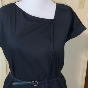 Armani Collezioni navy short sleeve pocketed tunic